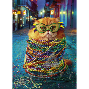 Funny Mardi Gras Cat Card